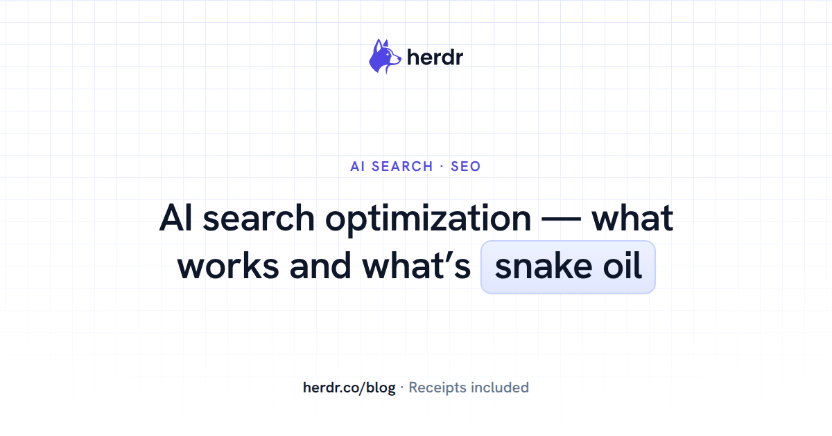 AI search optimization — what works and what's snake oil